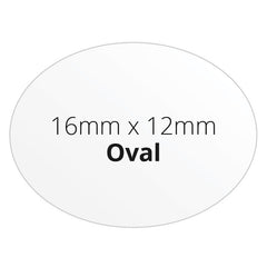 16mm x 12mm Oval - Premium Paper - Printed Labels & Stickers