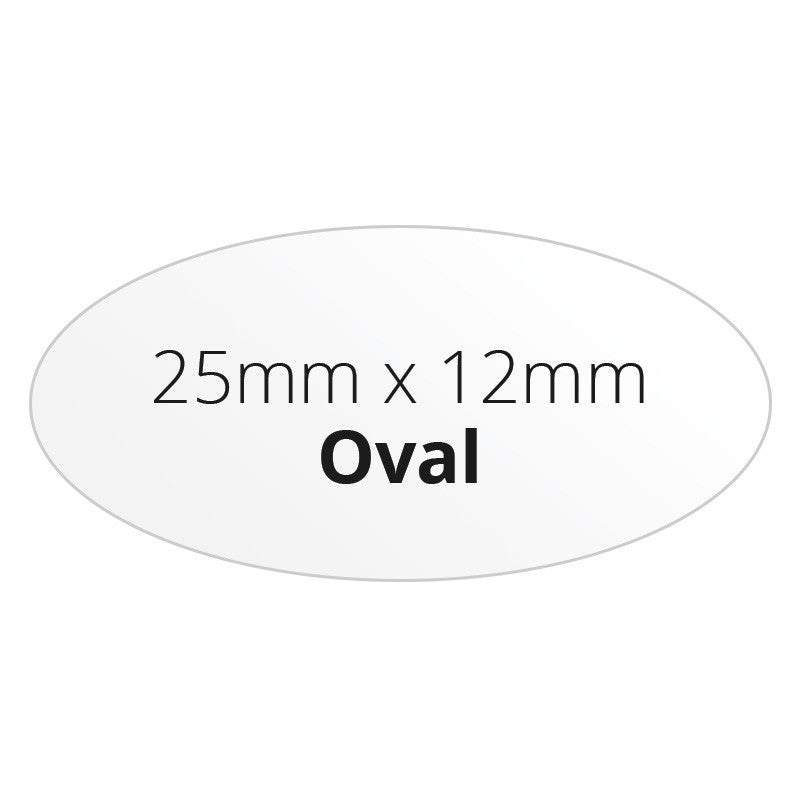 25mm x 12mm Oval - Premium Paper - Printed Labels & Stickers - StickerShop