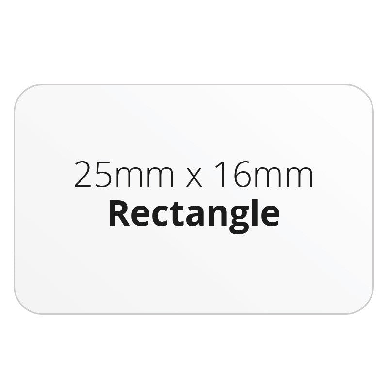 25mm x 16mm Rectangle - Premium Paper - Printed Labels & Stickers - StickerShop
