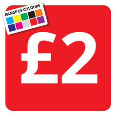 £2 Printed Price Sticker - 25mm Square
