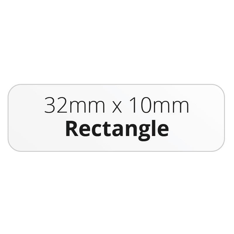 32mm x 10mm Rectangle - Premium Paper - Printed Labels & Stickers - StickerShop