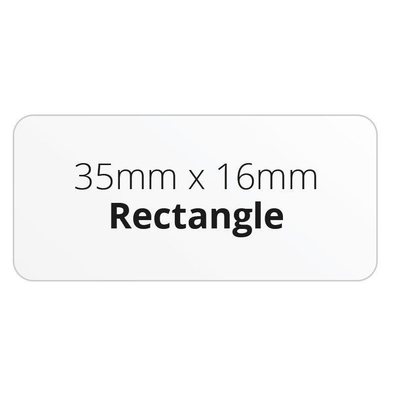 35mm x 16mm Rectangle - Premium Paper - Printed Labels & Stickers - StickerShop