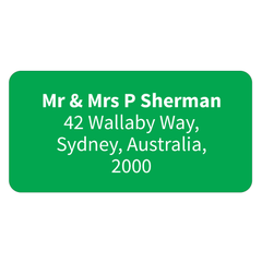 Green - Printed Return Address Labels - 40mm x 20mm