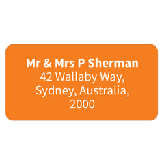 Orange - Printed Return Address Labels - 40mm x 20mm