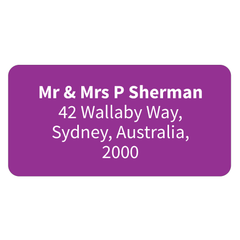 Purple - Printed Return Address Labels - 40mm x 20mm