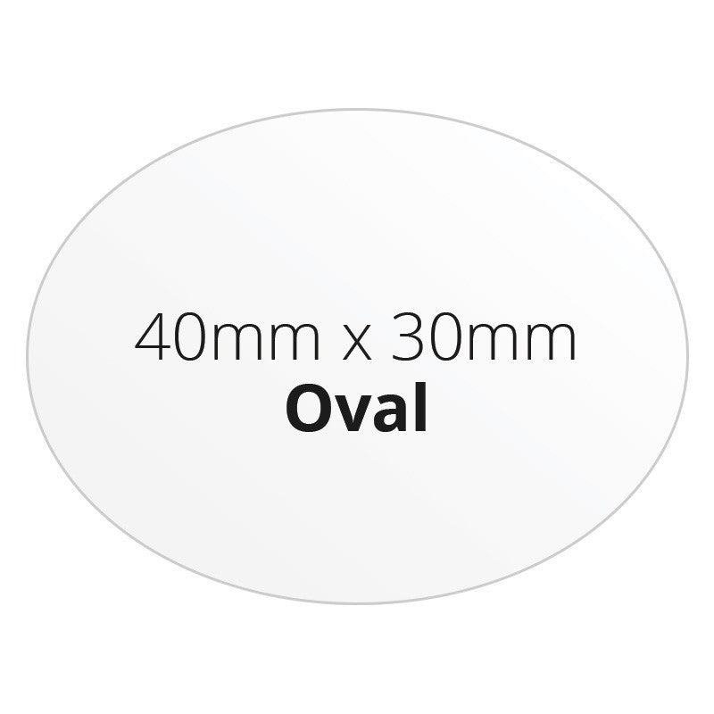 40mm x 30mm Oval - Premium Paper - Printed Labels & Stickers - StickerShop