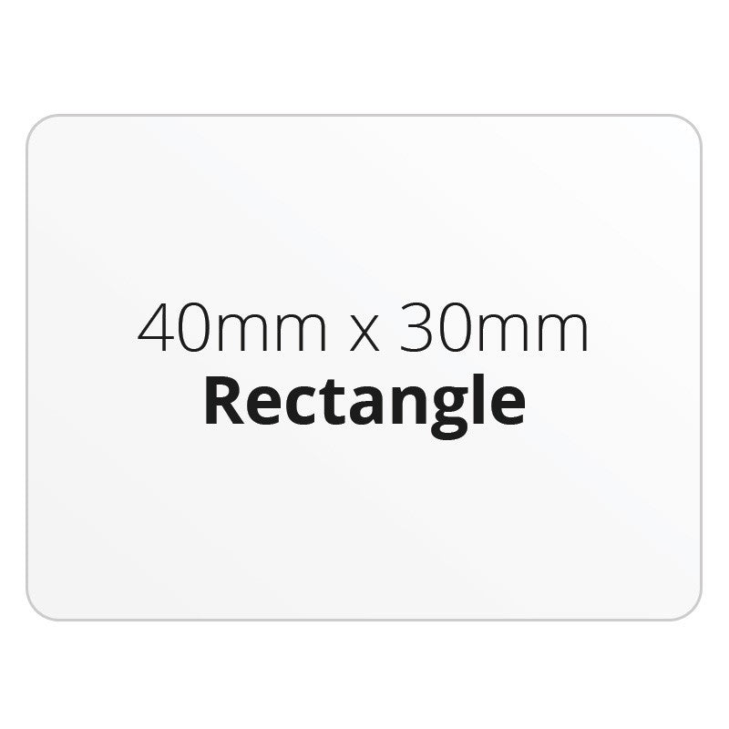 40mm x 30mm Rectangle - Premium Paper - Printed Labels & Stickers - StickerShop