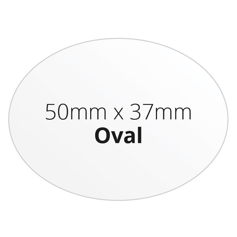 50mm x 37mm Oval - Premium Paper - Printed Labels & Stickers - StickerShop