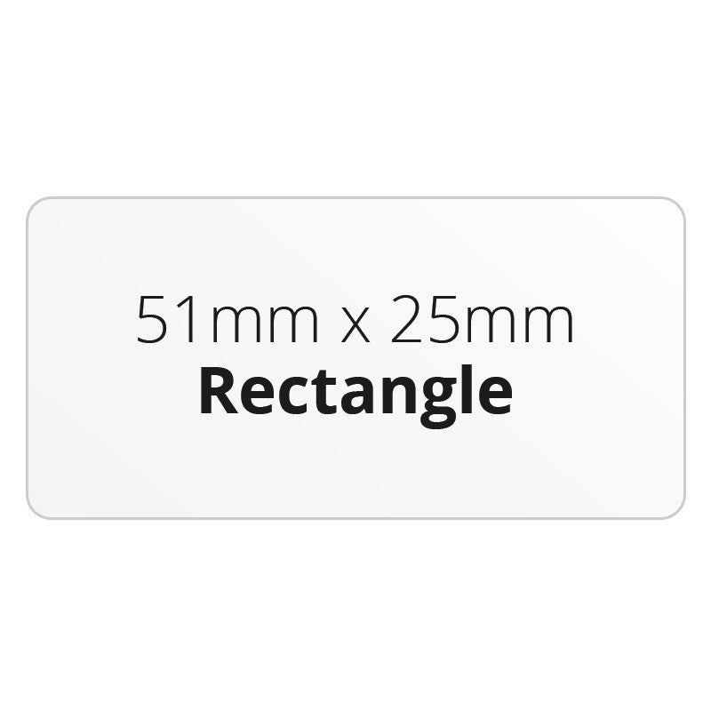 51mm x 25mm Rectangle - Premium Paper - Printed Labels & Stickers - StickerShop