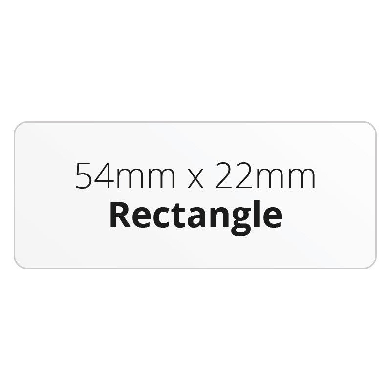 54mm x 22mm Rectangle - Premium Paper - Printed Labels & Stickers - StickerShop