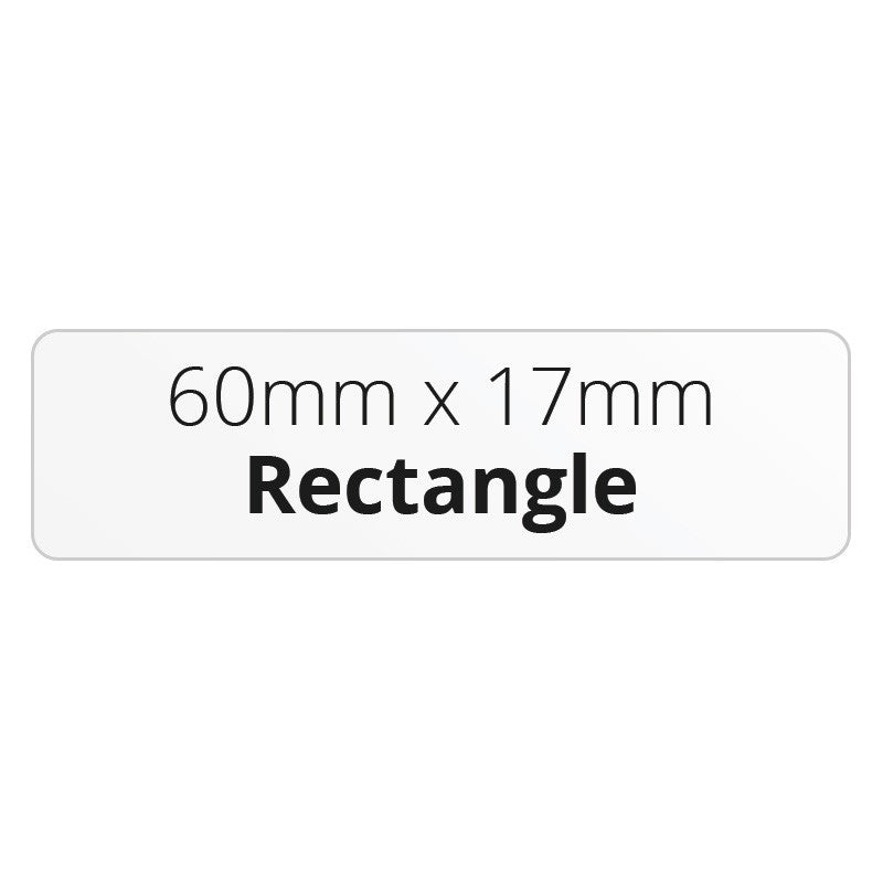 60mm x 17mm Rectangle - Premium Paper - Printed Labels & Stickers - StickerShop