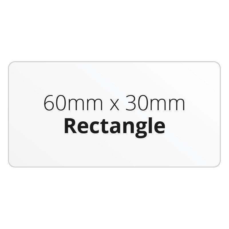 60mm x 30mm Rectangle - Premium Paper - Printed Labels & Stickers - StickerShop