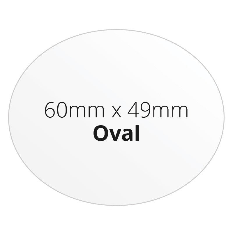 60mm X 49mm Oval - Premium Paper - Printed Labels & Stickers