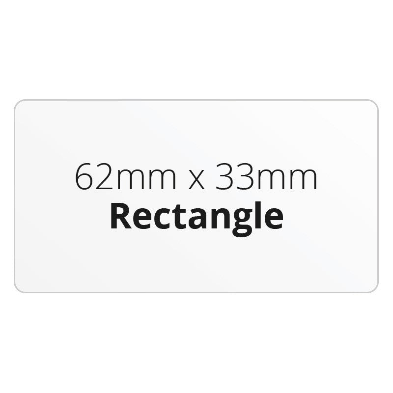 62mm x 33mm Rectangle - Premium Paper - Printed Labels & Stickers - StickerShop