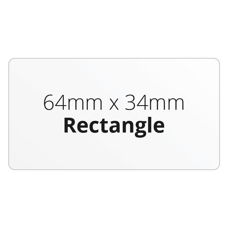 64mm x 34mm Rectangle - Premium Paper - Printed Labels & Stickers - StickerShop