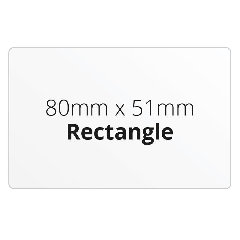 80mm x 51mm Rectangle - Premium Paper - Printed Labels & Stickers - StickerShop