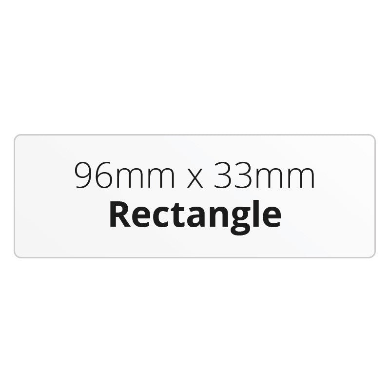96mm x 33mm Rectangle - Premium Paper - Printed Labels & Stickers - StickerShop