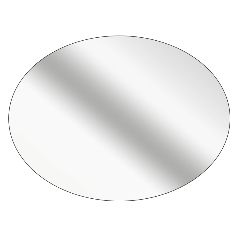 Oval - Mirrored Silver Vinyl - Printed Labels & Stickers