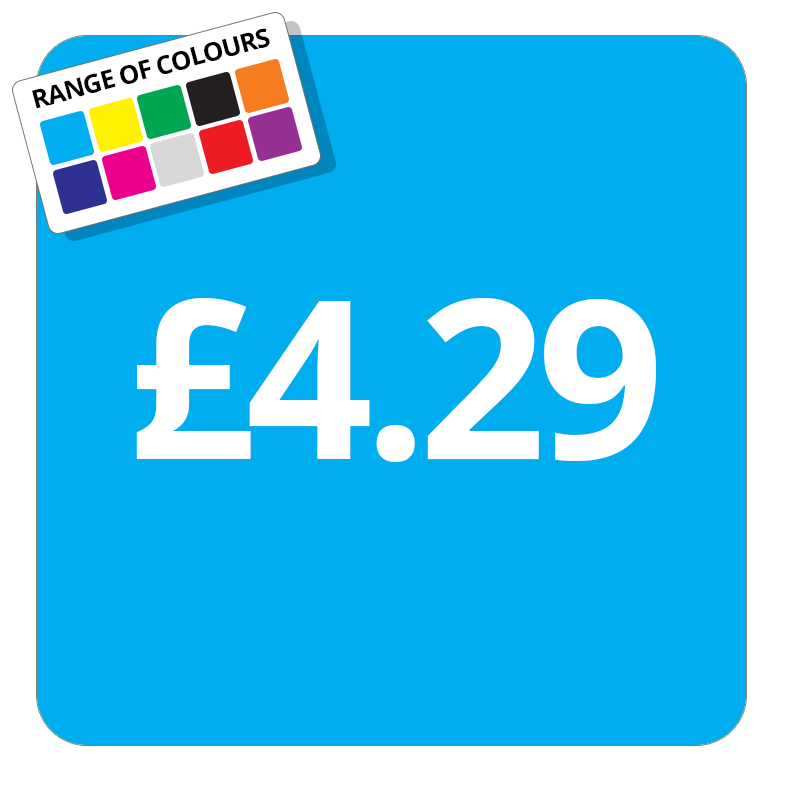 £4.29 Printed Price Sticker - 25mm Square Light Blue