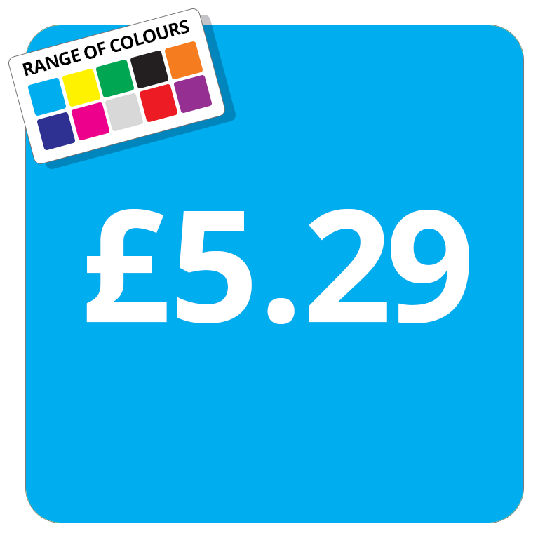 £5.29 Printed Price Sticker - 37mm Square  Light Blue