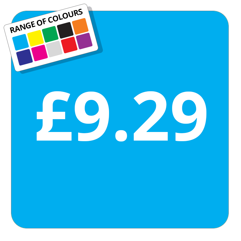 £9.29 Printed Price Sticker - 25mm Square Light Blue