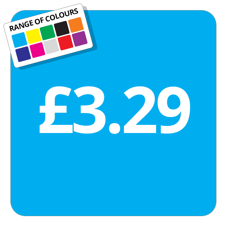 £3.29 Printed Price Sticker - 25mm Square Light Blue