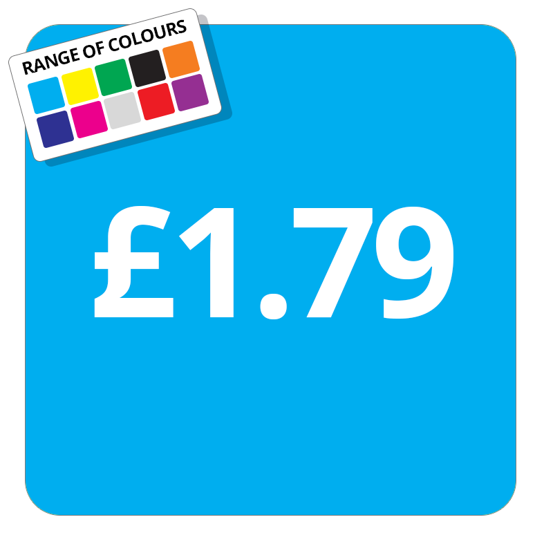 £1.79 Printed Price Sticker - 51mm Square Light Blue