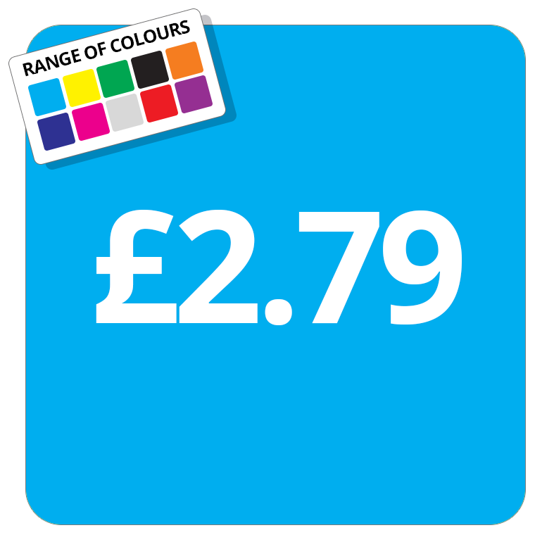 £2.79 Printed Price Sticker - 51mm Square Light Blue