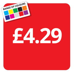 £4.29 Printed Price Sticker - 25mm Square