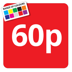 60p Printed Price Sticker - 25mm Square