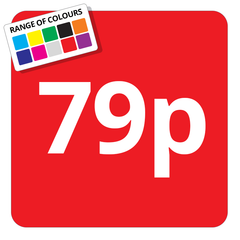 79p Printed Price Sticker - 25mm Square