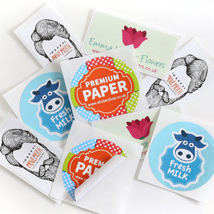 Premium Paper<br> Labels Printed Stickers