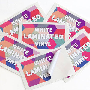 White Laminated<br> Labels Printed Stickers