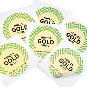 Mirrored <br>Gold Labels Printed Stickers