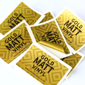 Metallic Gold<br> Labels Printed Stickers
