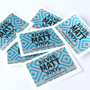 Metallic Silver<br> Labels Printed Stickers